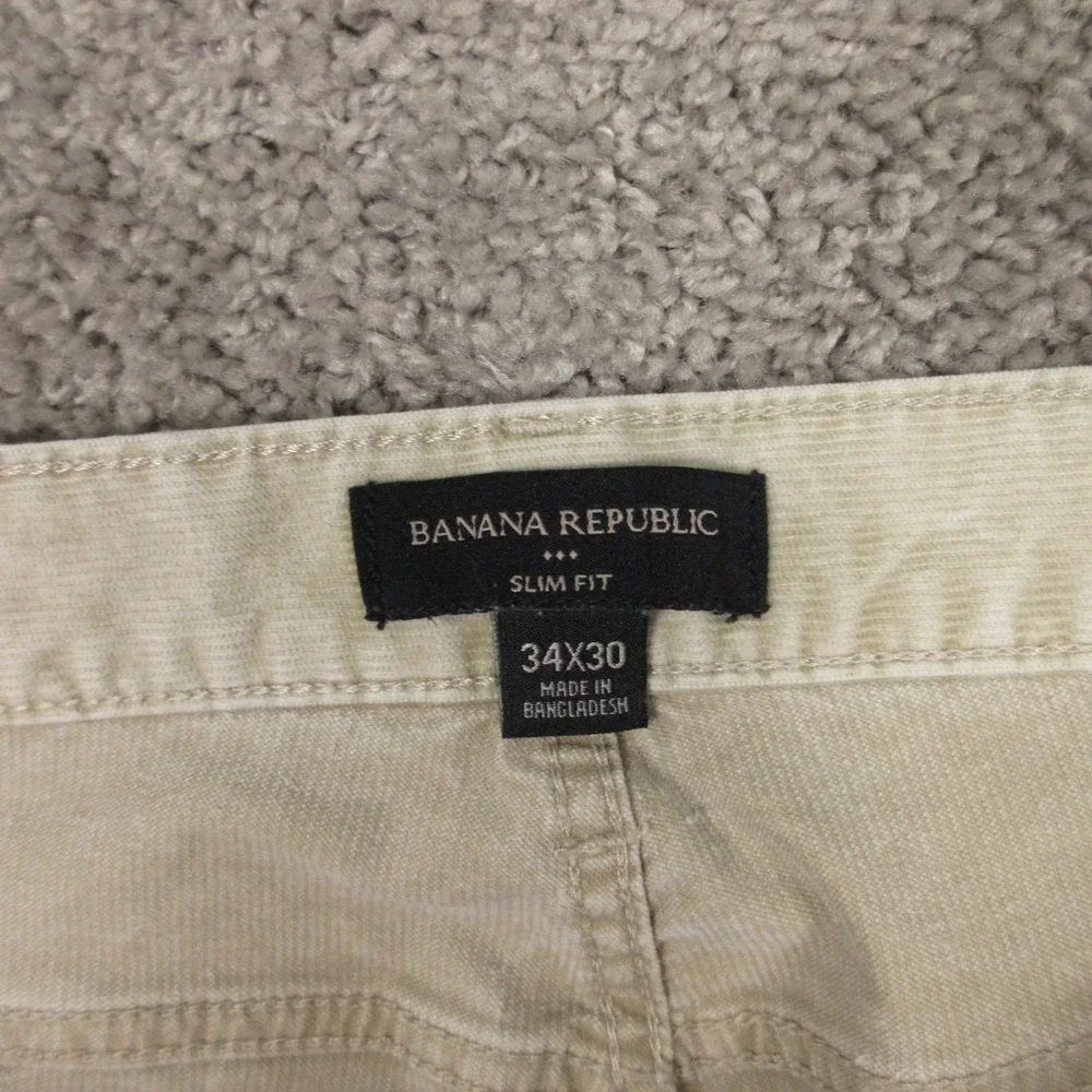 Banana Republic Pants Mens 34x30 Beige Corduroy Faded‎ Slim Fit 5 Pocket Chino